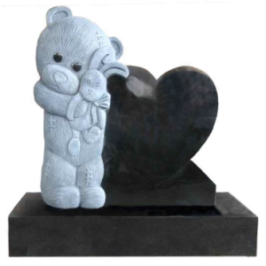 Baby gravestones with heart shape and bear carved for sale Baby gravestones with heart shape and bear carved for sale