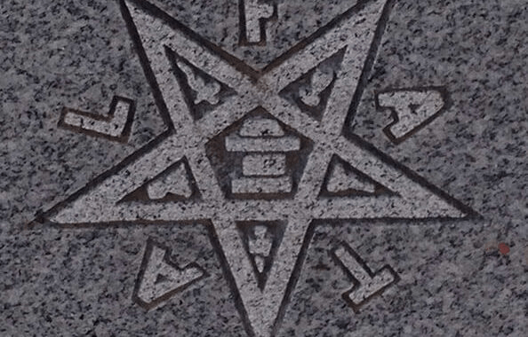 What does an upside down star mean on a grave