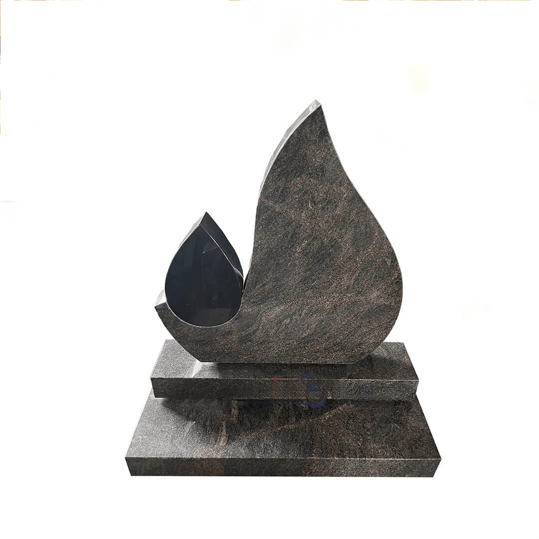 Customized teardrop shaped granite tombstone Customized teardrop shaped granite tombstone